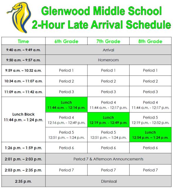 School Schedule Glenwood Middle School school-schedule-glenwood-middle-school
